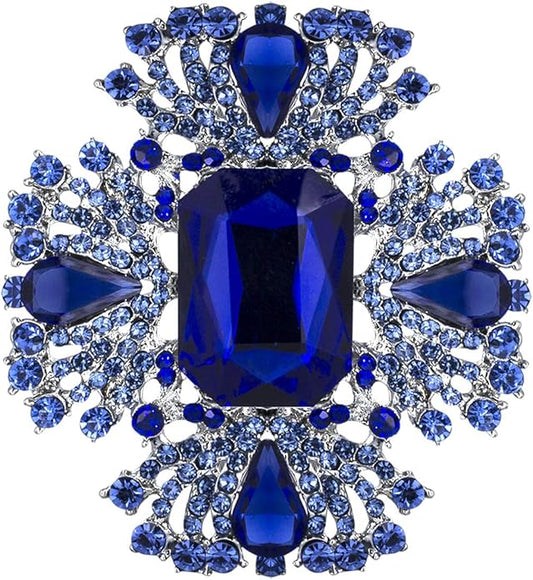 YOQUCOL Vintage Austrian Crystal Rhinestone Flowers Shaped Brooch Pin for Women Girls Lapel Pin for Sweater,Coat Dress Accessories