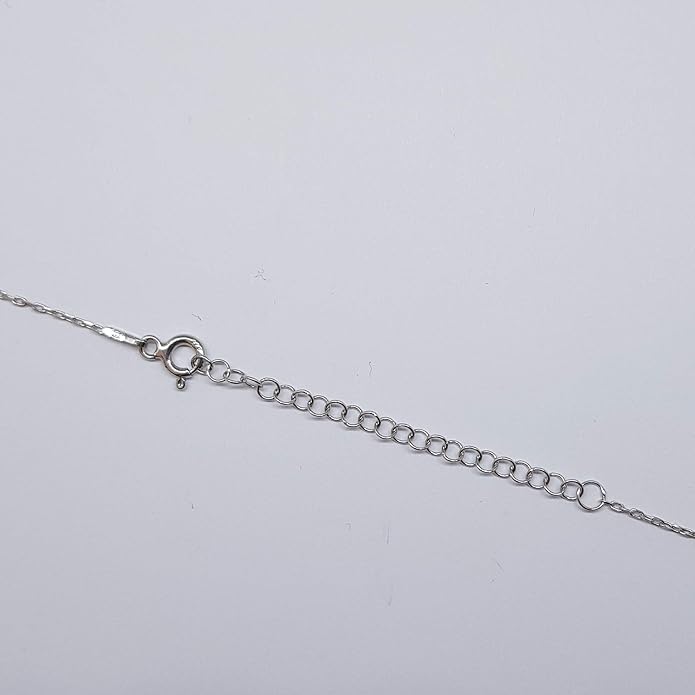 MYSTIC JEWELS - 925 Sterling Silver Necklace with Turkish Eye Necklace - Round with Cubic Zirconia