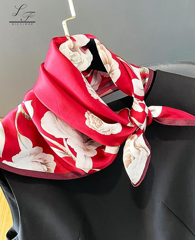 Hioyiwse Satin Bandanas Head Scarf For Women Hair Scarves Accessories Lightweight Fashion Wrap Neck Silk Sleeping Headscarf