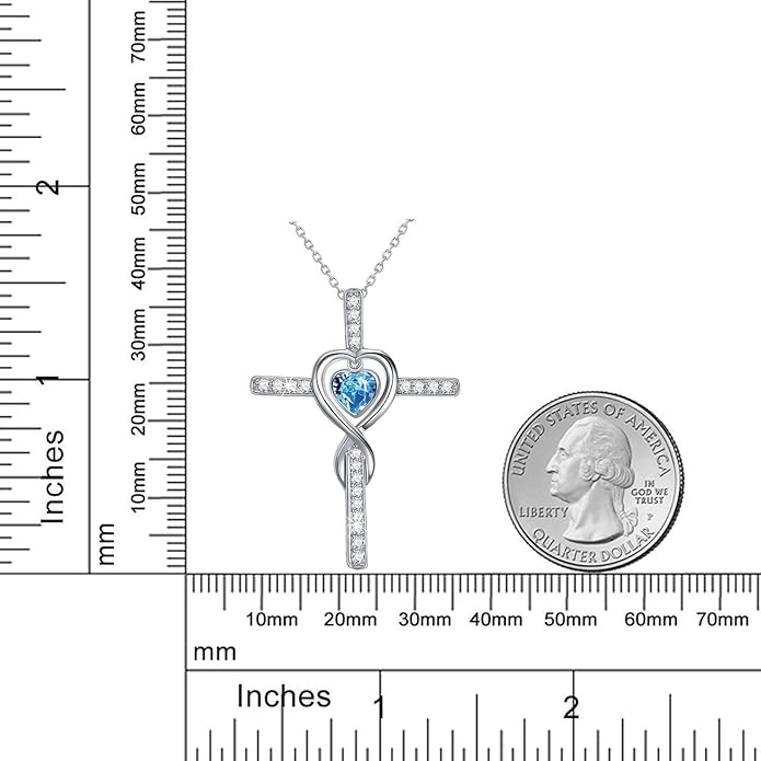 Dorella Love Infinity Christmas Jewelry for Women Birthday Gifts Wife Mom December January Birthstones Blue Topaz Garnet and More Stones Jewelry 925 Sterling Silver