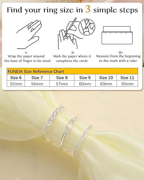 FUNEIA Stackable Silver Gold Rings for Women Non Tarnish 14K Gold Plated Thumb Cubic Zirconia Rings for Women Dainty Pinky Promise Wedding Ring Set Women's Engagement Eternity Band Rings Gold Jewelry