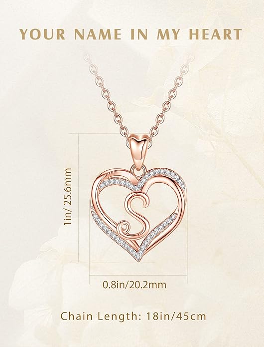 INFUSEU Unique Initial Necklaces for Women Girls Small Heart Letter Jewelry, Meaningful Personalized Gifts