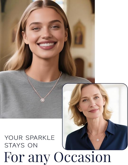 MomentWish Floating Necklace for Women, 0.5/1 Carat Dancing Moissanite Necklace for Her 925 Sterling Silver Pendant Anniversary Birthday Christmas Gift for Wife Mom Girlfriend