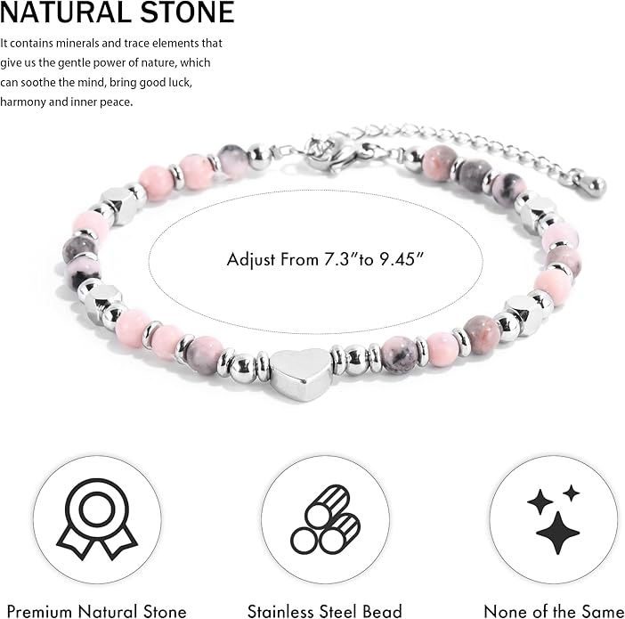 VIBILIA Cross Beaded Bracelets for Women, Inspirational Natural Heart Religious Bracelets for Women, Birthday Christian Gifts for Women on Thanksgiving Christmas Gifts