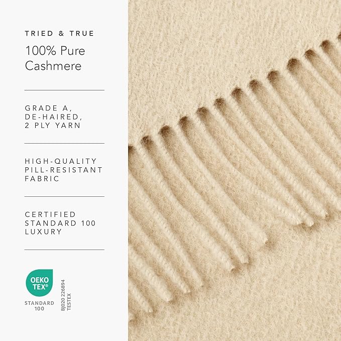 Fishers Finery Women's 100% Pure Cashmere Winter Scarf