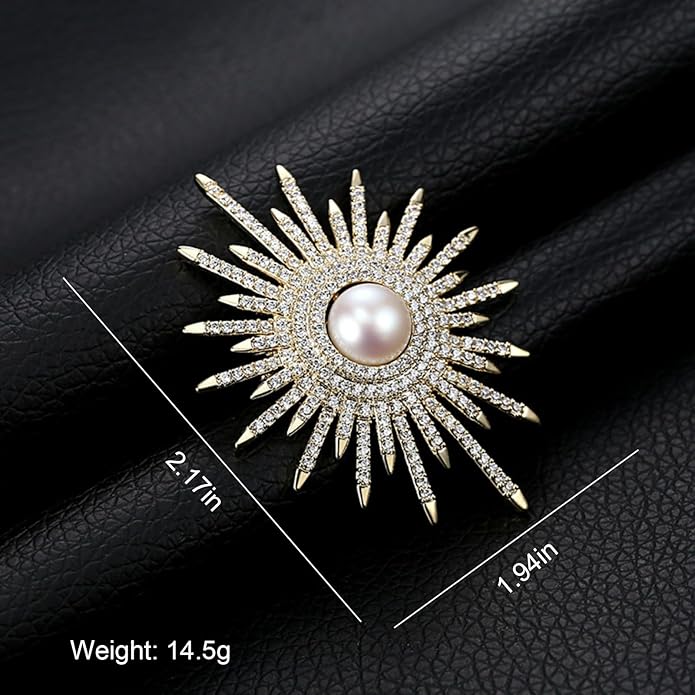 Sunflower Brooch Pins Sunflower Pearl Brooch for Women Sunflower Rhinestone Brooches Pins Flower Broochs Pins Pearl Pines for Clothes Lapel Badge Brooches Pines for Lanyards Backpacks Clothes Hats Jackets