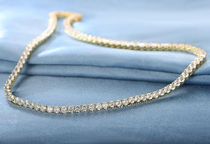 Gemsme 18K Yellow Gold/White Gold Plated Wedding Jewelry Set Tennis Necklace/Bracelet/Earrings Sets Pack of 3