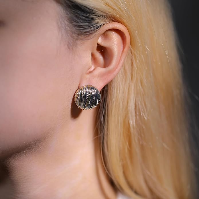 Two Tone Earrings for Women Gold and Silver Crossover Half Hoop Statement Earring Designer Stud Earrings