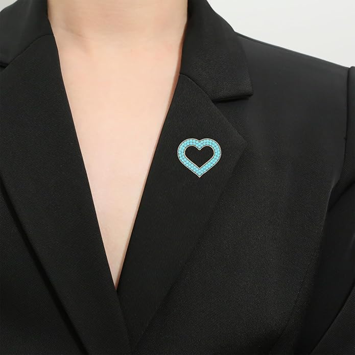 Turquoise West Cowboy Oval Tear Drop Brooch Pin for Women Retro Brooches Pins Classic Fashion Jewelry Accessories Gift