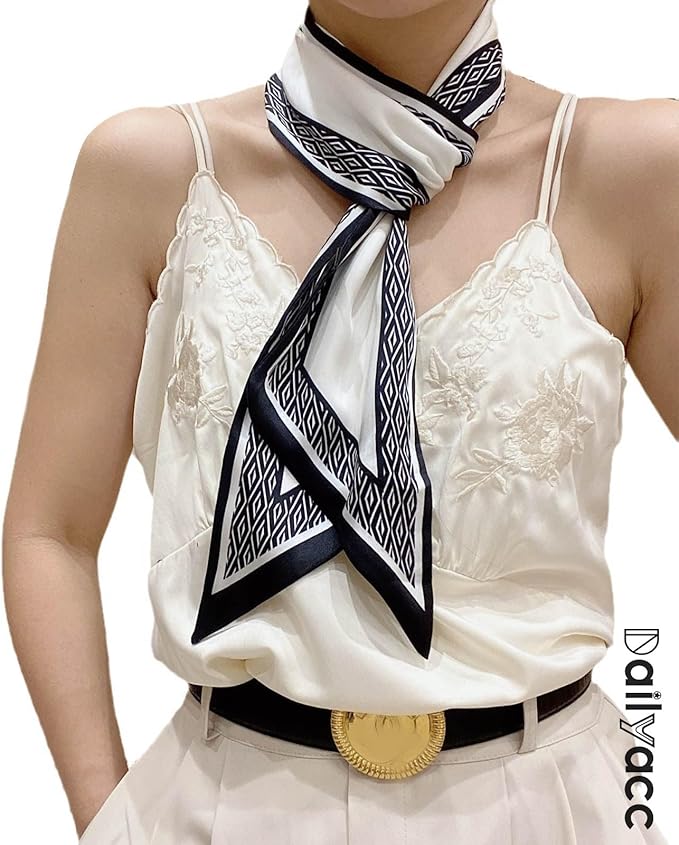 Dailyacc Hair Scarf for Women Fashion Silky Satin Headscarf Wrap Breathable Lightweight Neck Scarves For Handbag