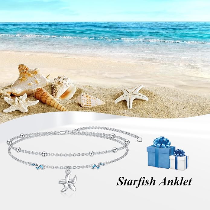 Dorunmo Anklet Bracelets For Women 925 Sterling Silver Birthstone/Infinity/Butterfly/Evil Eye/Turtle/Pineapple/Starfish/Heart Anklets Bracelets Jewelry Gifts for Women