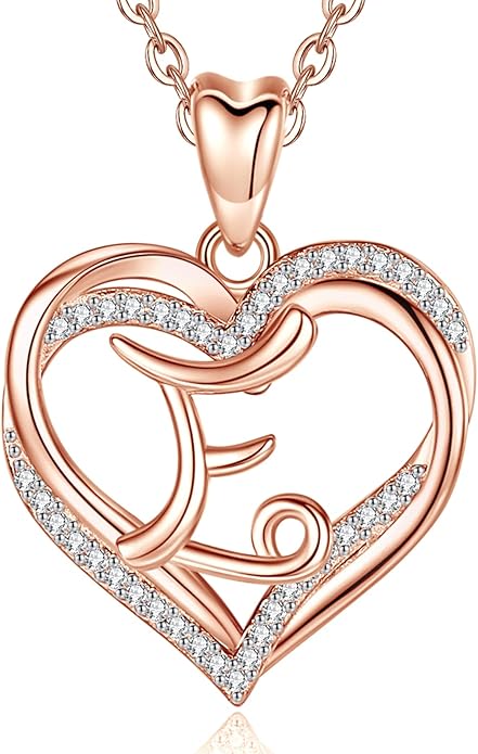 INFUSEU Unique Initial Necklaces for Women Girls Small Heart Letter Jewelry, Meaningful Personalized Gifts