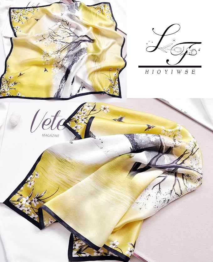 Hioyiwse Satin Bandanas Head Scarf For Women Hair Scarves Accessories Lightweight Fashion Wrap Neck Silk Sleeping Headscarf