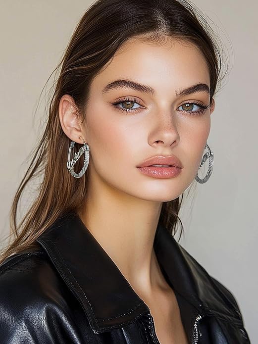 PROSTEEL 30/40/60/80/100mm Chunky Hoop Earrings For Women Gold Plated/Black Stainless Steel Hoops Earrings Statement Jewelry