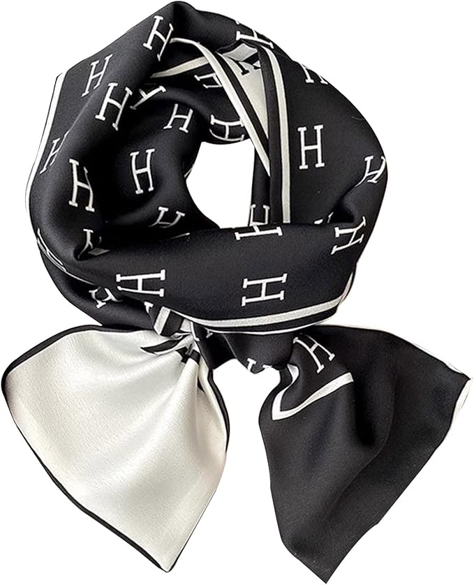kcctoo 59" Mulberry Silk Like Head Scarf Women's Fashion Square Neck Satin Scarfs for Bag Hair Scarves Gift 59 * 5.9”