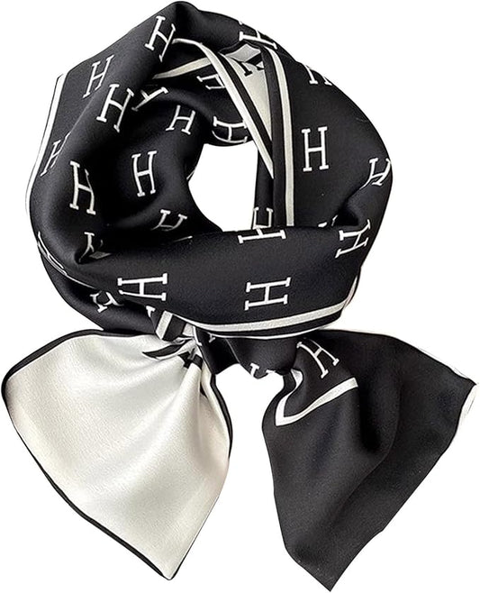 kcctoo 59" Mulberry Silk Like Head Scarf Women's Fashion Square Neck Satin Scarfs for Bag Hair Scarves Gift 59 * 5.9”