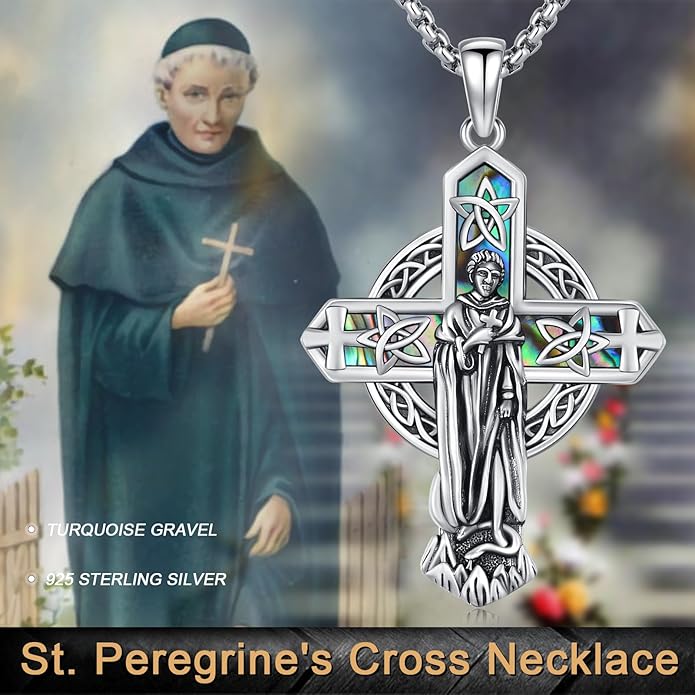 Midir&Etain Cross Necklace 925 Sterling Silver Celtic Christian Pendant Religious Protection Jewelry for Women Men
