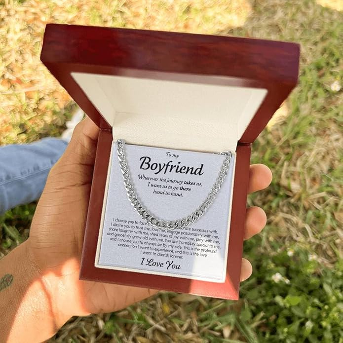 VIRAGIL To My Man Necklace Chain for Men, Silver Stainless Steel Chain Jewelry, Romantic Gift from Partner for Birthday Valentine or Everyday Wear with Meaning