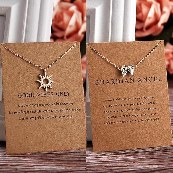 Rrdaily Stylish 9Pcs Gold Plated Necklace Set for Women,Simple Wings Butterfly Pendant Choker Necklace,Striking Friendship Birthday Festival Jewelry Gifts