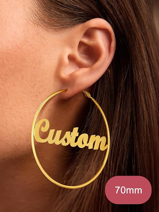 FOCALOOK 14K Gold Plated Lightweight Large Hoops| 2mm Thin Hoop Earrings for Women 30/40/50/70/100mm