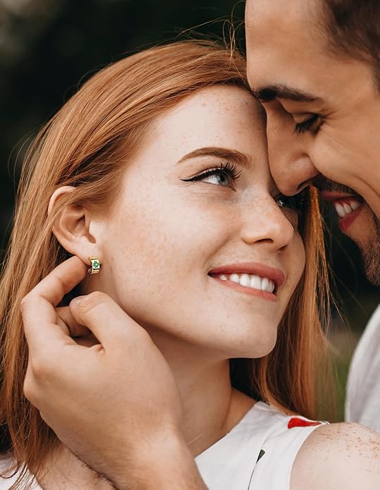 Premium Emerald&Moissanite Clover Hoop Earrings for Women Gifts Nickel Free|D Color VVS1 Clarity 3EX Cut|S925 Sterling Silver 18K Gold Plated Non Tarnish