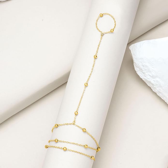 Gold Bracelets for Women Trendy,14K Gold Plated Dainty Stackable Paperclip Cuban Link Chain Bracelets, Simple Cute Cuff Bracelets Jewelry Set Adjustable 7"+2"