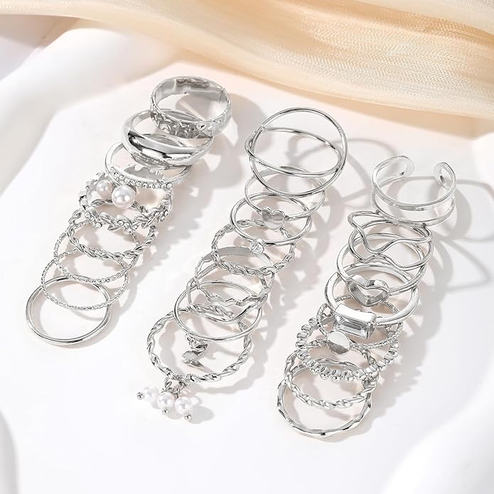 IFKM Gold Knuckle Rings Set For Women Vintage Stackable Joint Finger Midi Rings Dainty Cubic Zirconia Crystal Simple Twist Hollow Cute Rings Pack Jewelry Gift