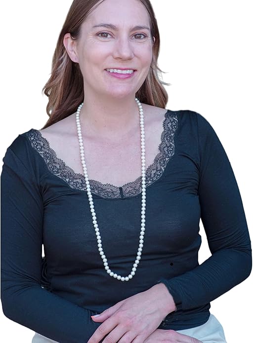 II ROUND PEARL II Real Pearl Necklace for Women Ivory Beige Cream White Pearls Jewelry Men Cultured Freshwater Sterling Silver Wedding