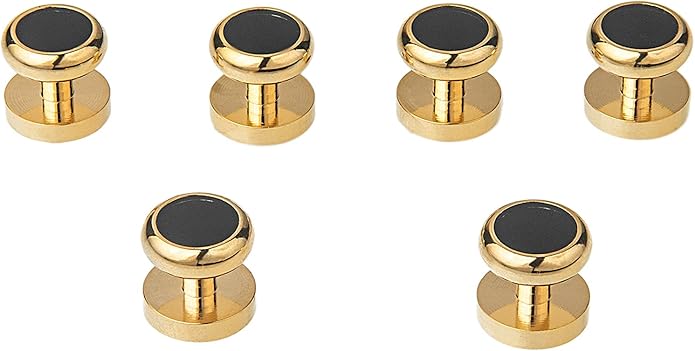 Cuff Links Mens, Cufflinks for Men, Men's Cuff Links for Wedding, Business, Father's Day, Gift for Men, 18K Gold Plated with Luxury Wooden Gift Box