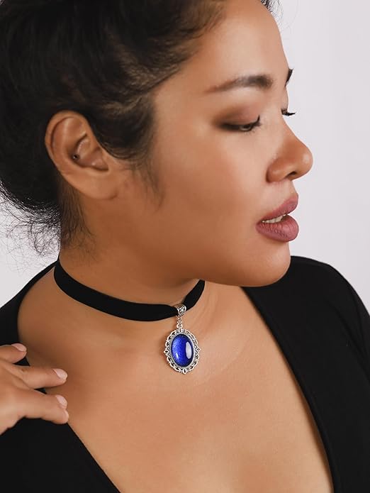 Sacina Black Velvet Victorian Choker, Black Choker, Goth Gothic Necklace, Vintage Necklace, Costume Jewelry, Halloween Christmas Jewelry Gift for Women