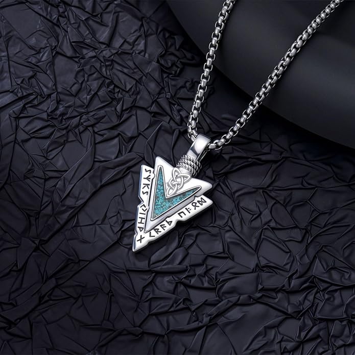 Taioiat viking Pendant Necklace for Men Nordic Celtic 925 Sterling Silver Vintage Mjolnir Jewelry Norse Vikings Gift for Women