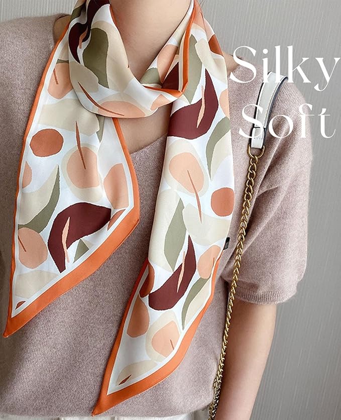 Dailyacc Hair Scarf for Women Fashion Silky Satin Headscarf Wrap Breathable Lightweight Neck Scarves For Handbag