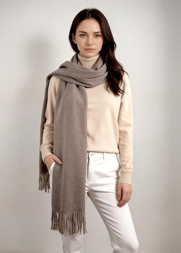 Achillea Warm Cashmere-Feel Winter Scarf – Pashmina Shawl Wrap, Blanket Scarf for Daily Wear, Travel & Cold Weather