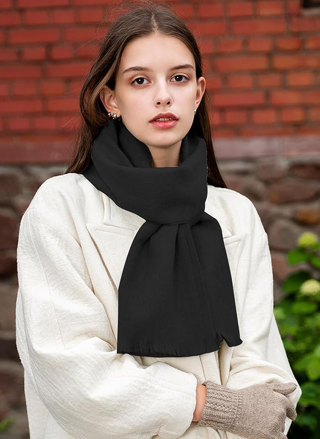 WASALUYA Wool Scarf for Women & Men, 100% Wool Scarves Wrap Shawl with Tassels, Elegant Soft Winter Scarf for Fall and Winter