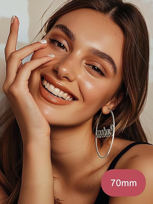 FOCALOOK 14K Gold Plated Lightweight Large Hoops| 2mm Thin Hoop Earrings for Women 30/40/50/70/100mm