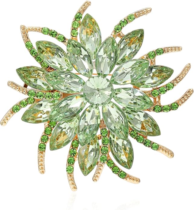 Rhinestone Sunflower Brooch Pin Red Pink Flower Brooch Stylish Crystal Brooch Elegant Clothing Hat Bag Accessories Jewerly for Women