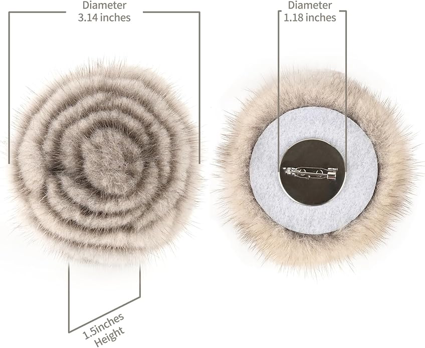 Elegant Mink Fur Red Rose Brooch 3D Real Fur Pin for Womens Girls Floral Brooch Clothing Bag Scarf Decoration Shawl Pins Jewerly