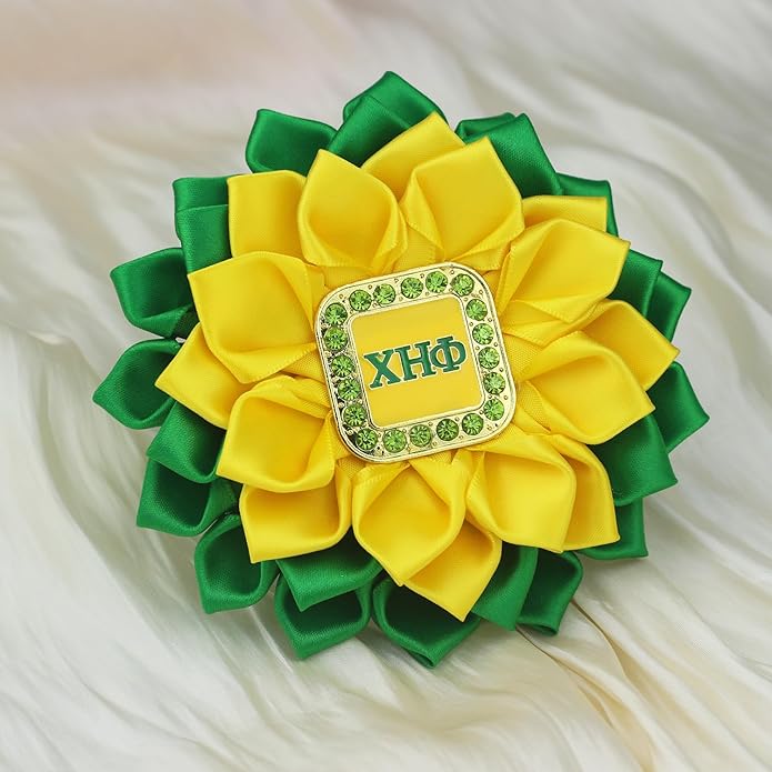 Greek Chi Eta Flower Corsage for Women Sorority Chi Brooch Pin 1932 Sorority Gift Crystal Paraphernalia Jewelry for Soror Sisterhood Gift