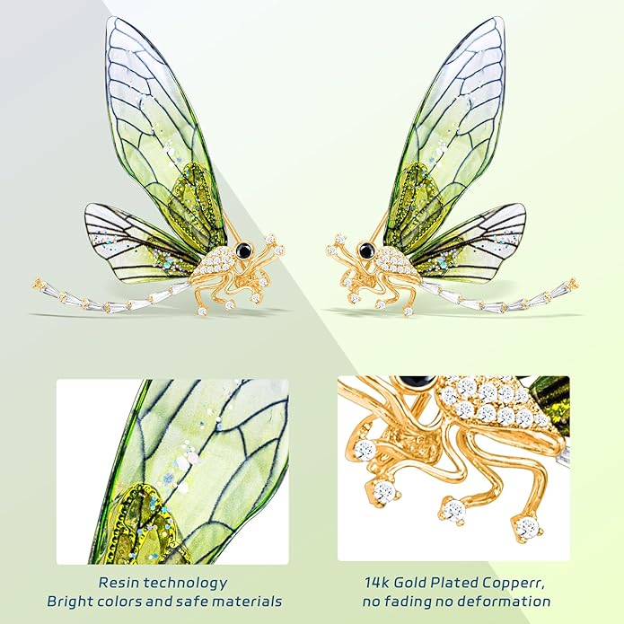 Brooches For Women ，Cubic Zirconia Dragonfly Brooch Pins For Women ，Dragonfly Broach ，Cubic Zirconia Broach