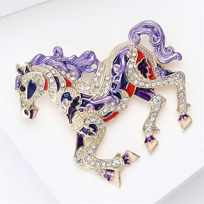 2026 New Year Of Horse Pin Brooch, Good Luck Chinese Zodiacs Horse Pins For Fashion Accessories Animal Lucky Charm Statue Feng Shui Gifts Jewelry For Women Men