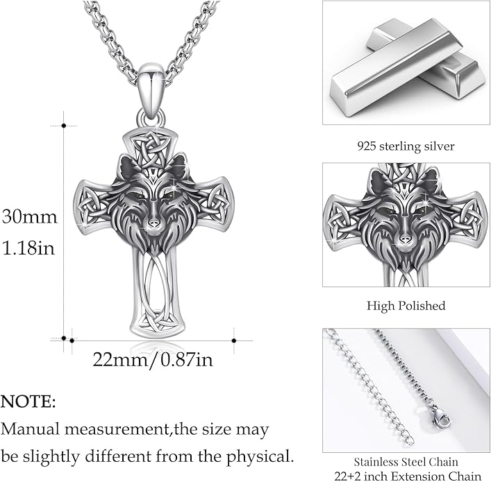 YEESIA Cross Necklace for Men Women 925 Sterling Silver Christian Pendant Religious Jewelry Gift for Men Women.