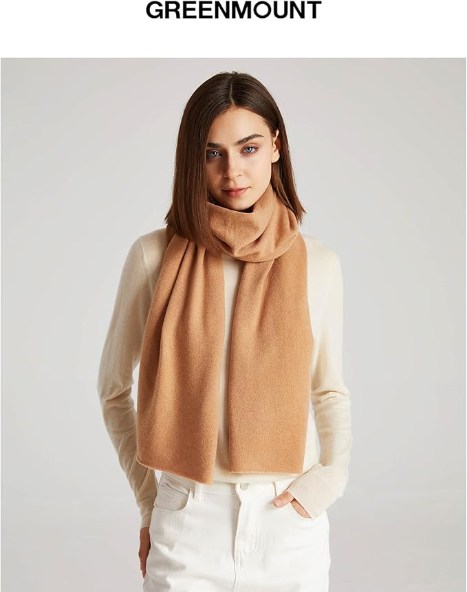 GreenMount Women's Cashmere Shawls 100% Cashmere Knit Soft Warm Winter Extra Large Scarf for Women Plant Dyeing