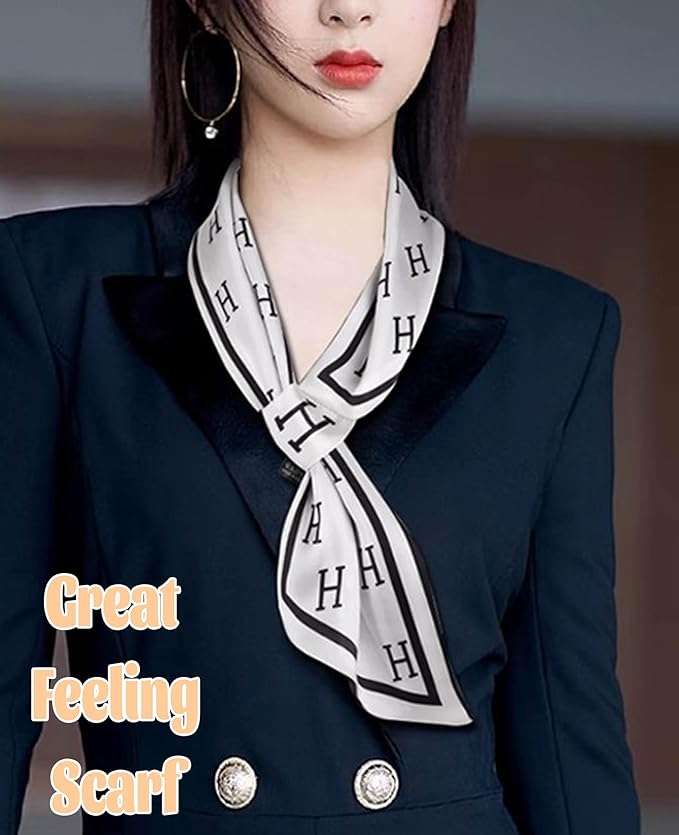 kcctoo 59" Mulberry Silk Like Head Scarf Women's Fashion Square Neck Satin Scarfs for Bag Hair Scarves Gift 59 * 5.9”