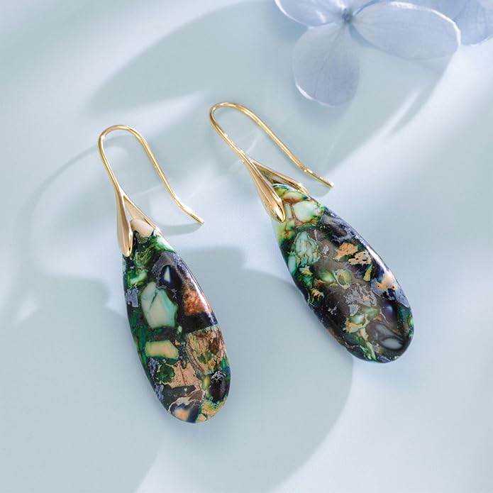 SELOVO Stone Fishhook Dangle Drop Earrings Statement Earrings for Women Stone