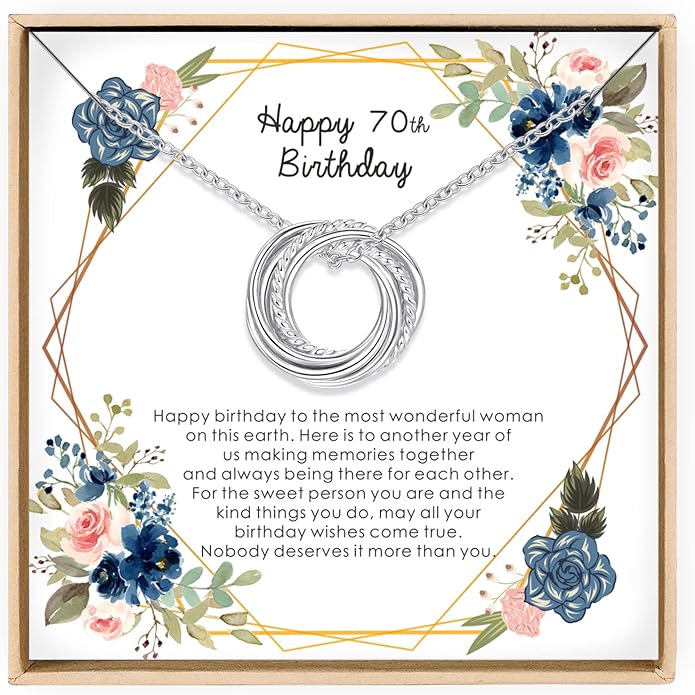 Birthday Gifts for Women Sterling Silver 30th 40th 50th 60th 70th 80th 90th Birthday Necklace For Her 3 4 5 6 7 8 9 Decade Jewelry 30 40 50 60 70 80 90 Years Old
