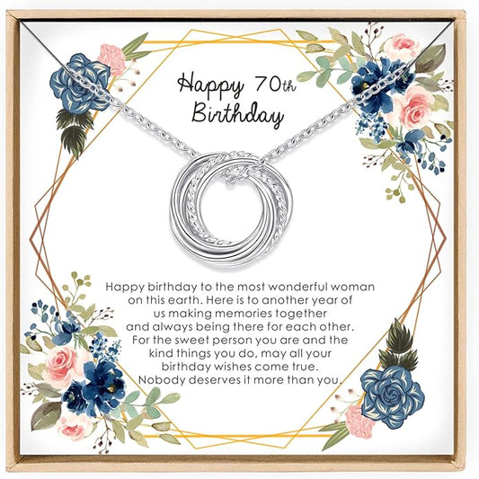 Birthday Gifts for Women Sterling Silver 30th 40th 50th 60th 70th 80th 90th Birthday Necklace For Her 3 4 5 6 7 8 9 Decade Jewelry 30 40 50 60 70 80 90 Years Old