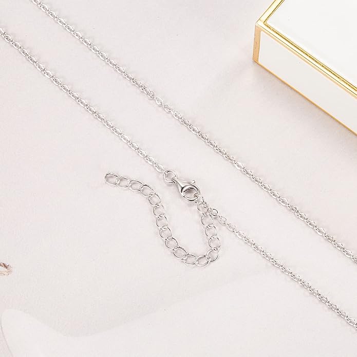 Dankadi Italian 925 Sterling Silver Necklace For Women 0.9mm Box Chain 1.3mm Rolo Chain O-Chain Lobster Claw Clasp - Pendant Chain - 16 "18" 20 "22" 24 "26" Jewelry Gift