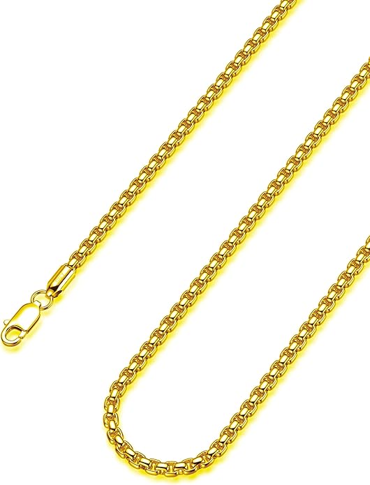 925 Sterling Silver Box Chain 2/3/4/5mm Necklace for Men Silver Link Chain for Women 16/18/20/22/24/26/30 Inches
