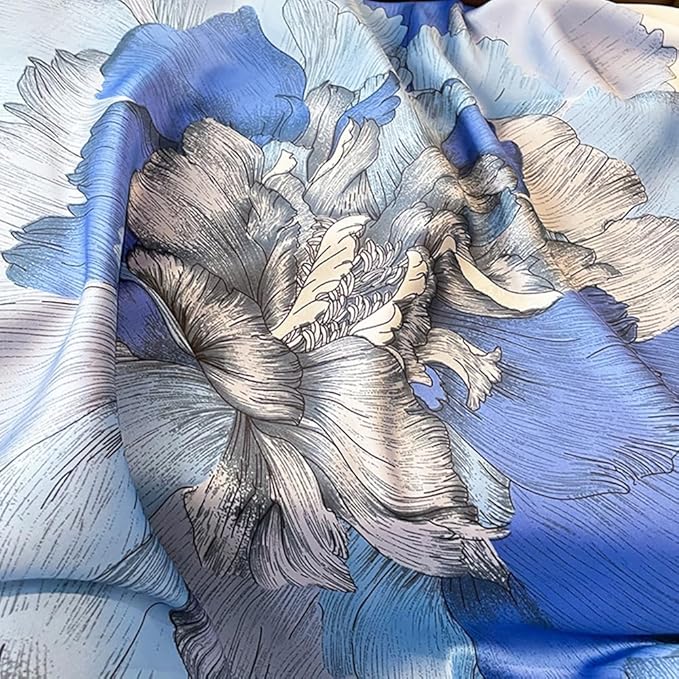 Clysoru Silk Scarf For Women Hair Scarves Lightweight Satin Elegant Shawl Wraps Bufanda Mujer Fashion Accessories 70.8"X35.4"