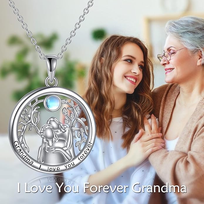 TIGER RIDER Tree of Life Necklace Sterling Silver Family Tree Pendant Jewelry for Mother Grandmother